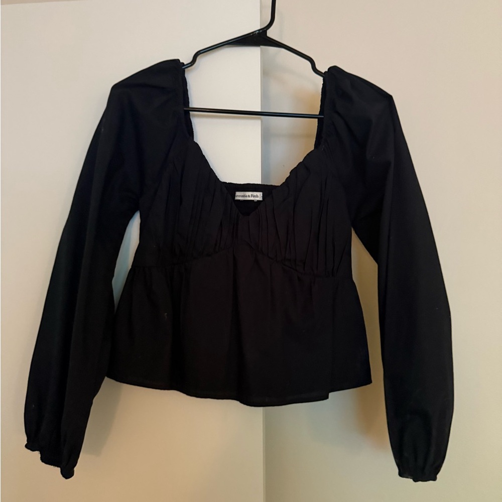 Abercrombie & Fitch Black Long Sleeve Blouse